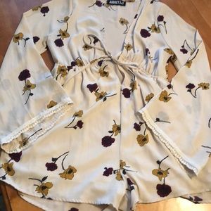 Cream Floral Romper